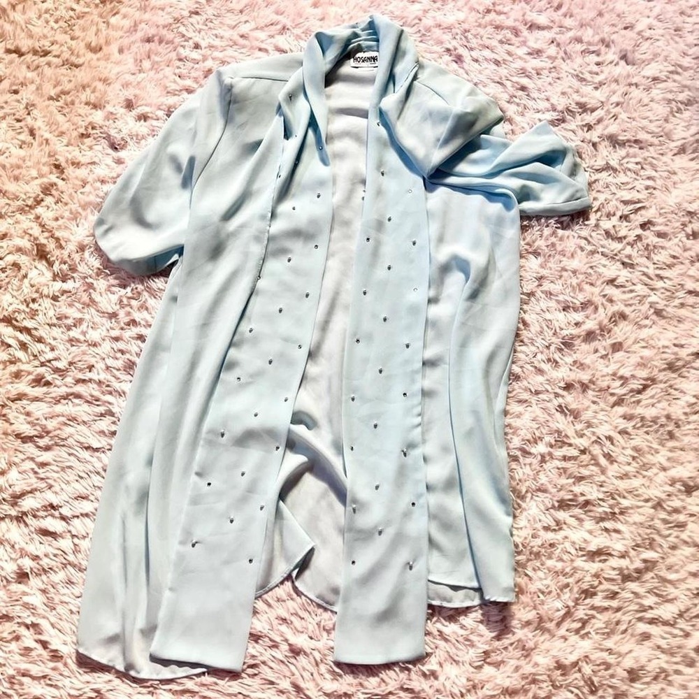 Vintage Flowy Sheer Whimsical Pastel Fairy Core Layering Top Womens L Coquette